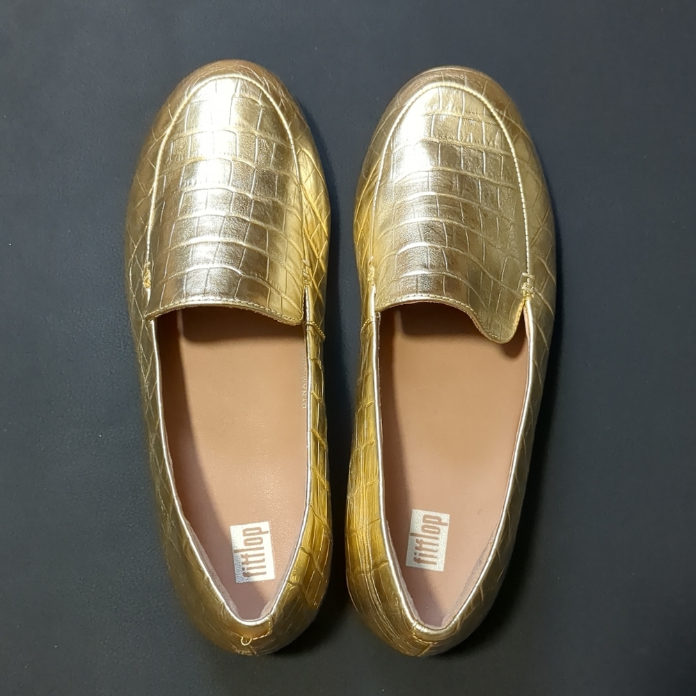 Buttery soft gold loafers